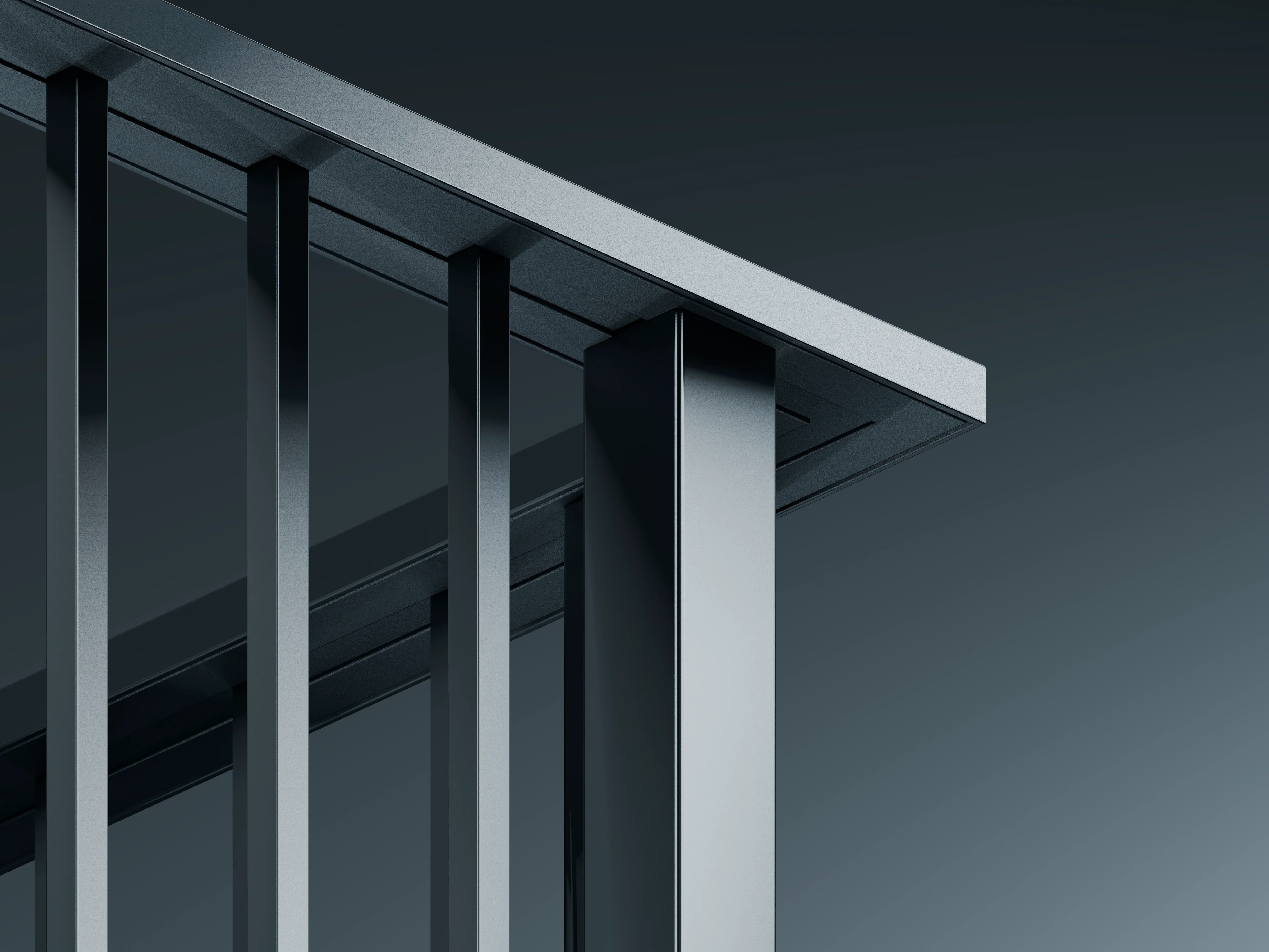 Belcanto Alliance Sidefix aluminium balustrade with vertical balusters and top rail