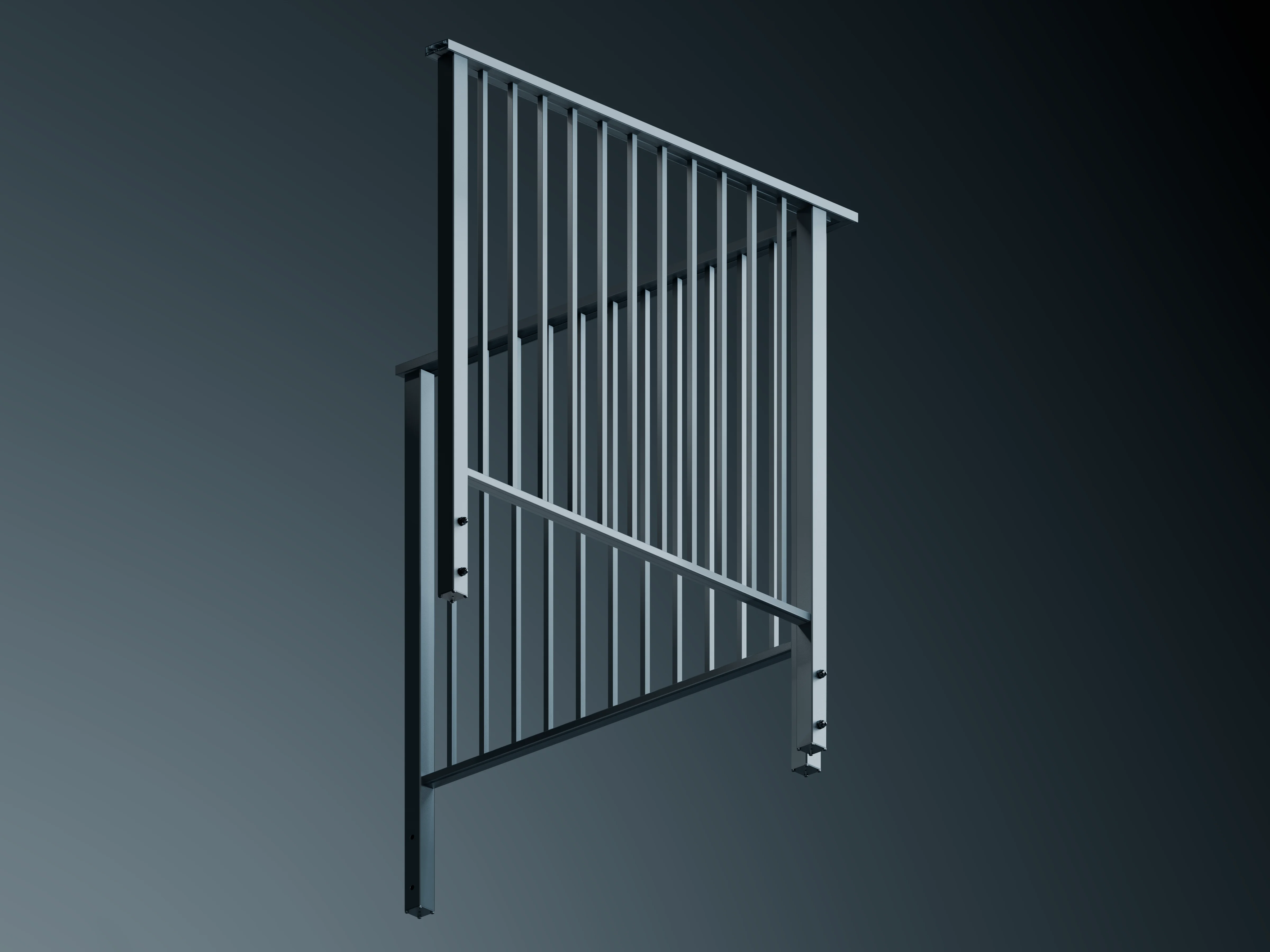 Belcanto Alliance Sidefix aluminium balustrade system with vertical balusters