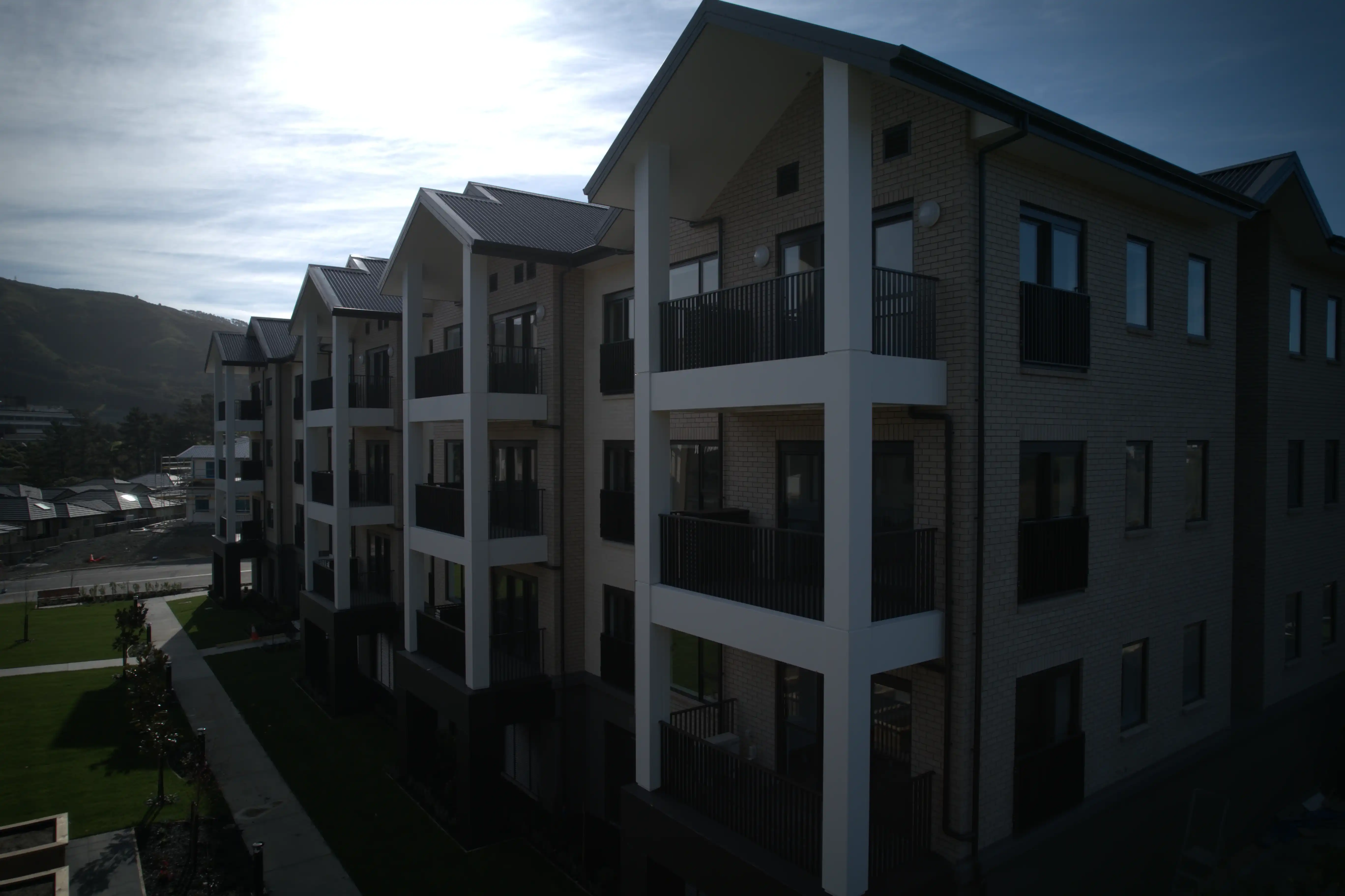 Summerset Kenepuru retirement village in Porirua, with Grappler prefabricated balconies across the facade