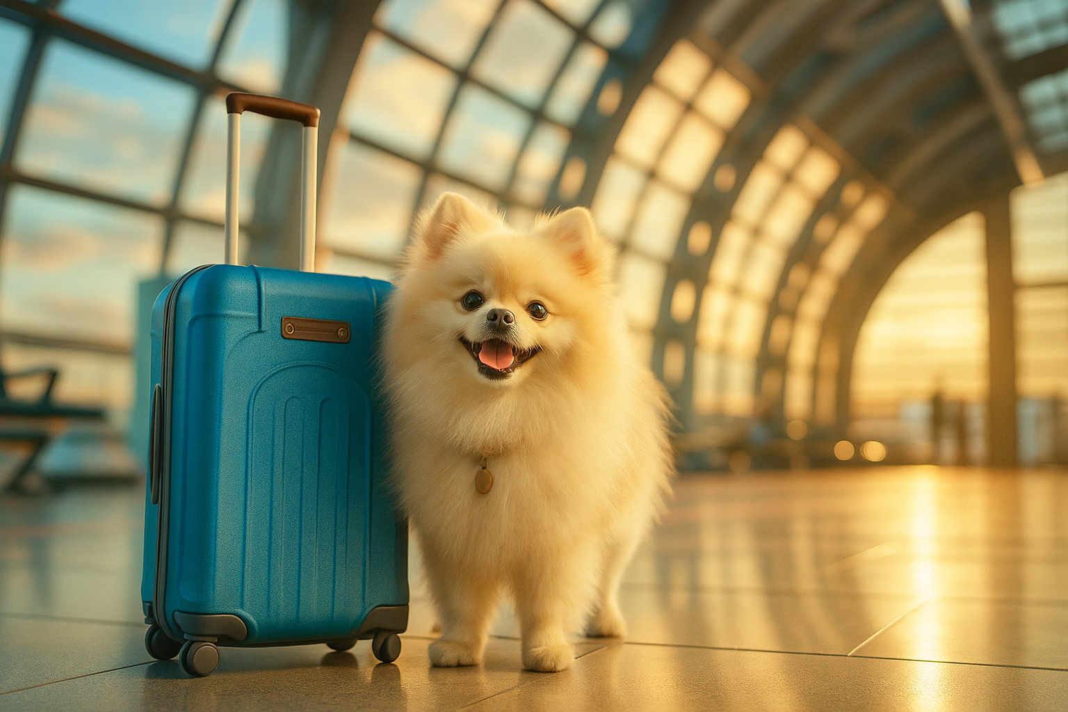 pomeranian spitz travel airport