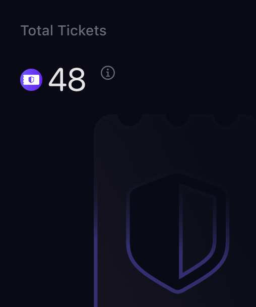 Dashboard cards displaying the total number of security tickets and currently active tickets requiring review or remediation across the organization.