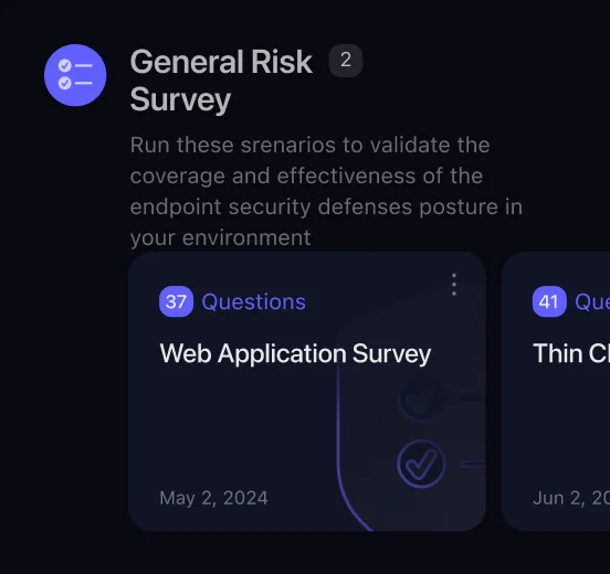 CoreSeenity General Risk Survey with web application security questionnaires