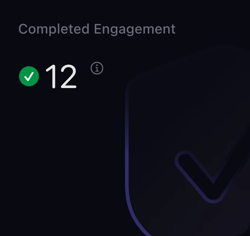 CoreSeenity Supplier Management metric showing completed engagements