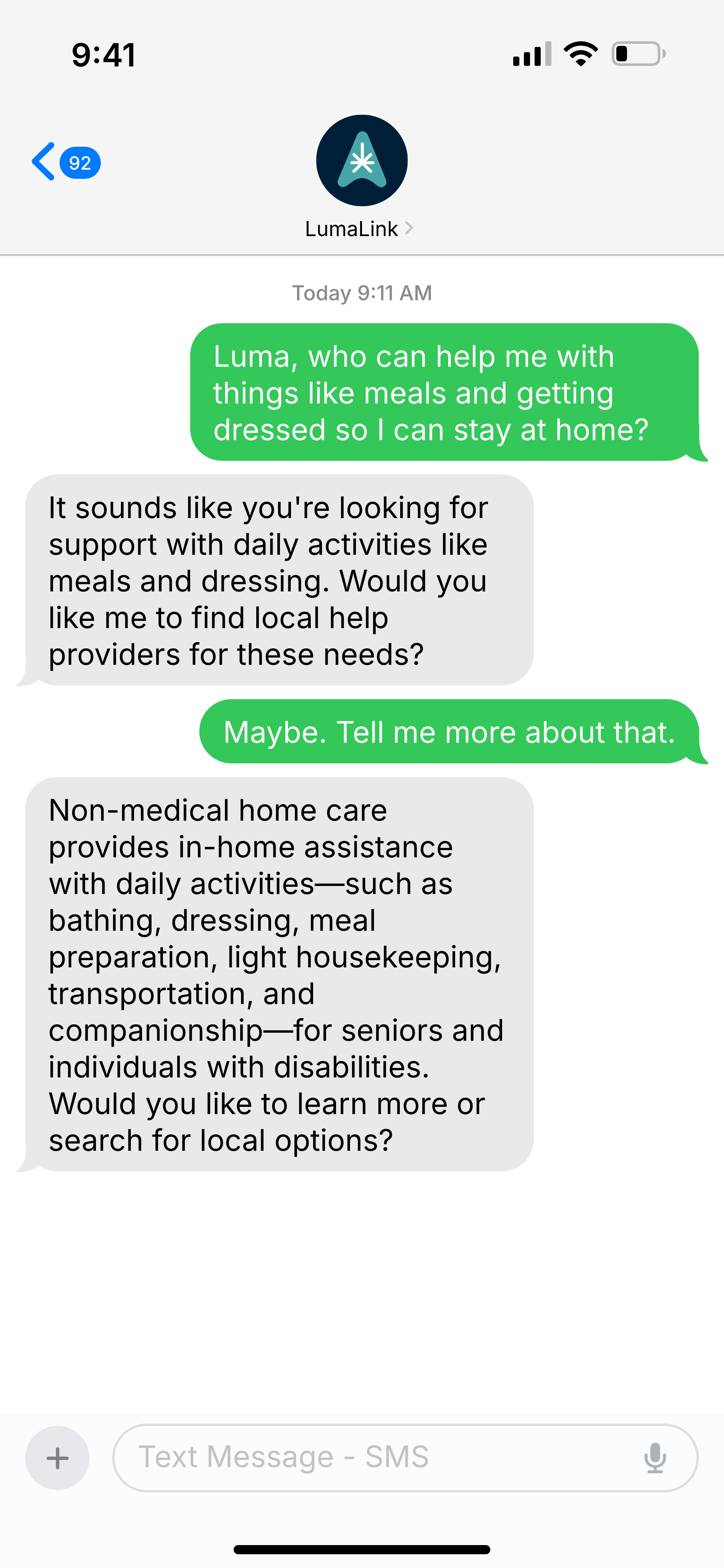 LumaLink, how do I find a trustworthy caregiver to help my mom with daily tasks?