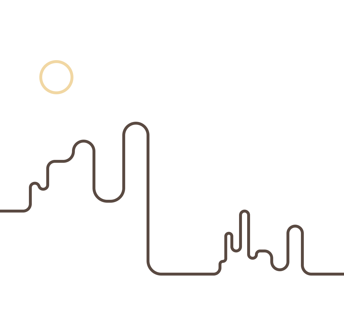 line illustration of cactus desert