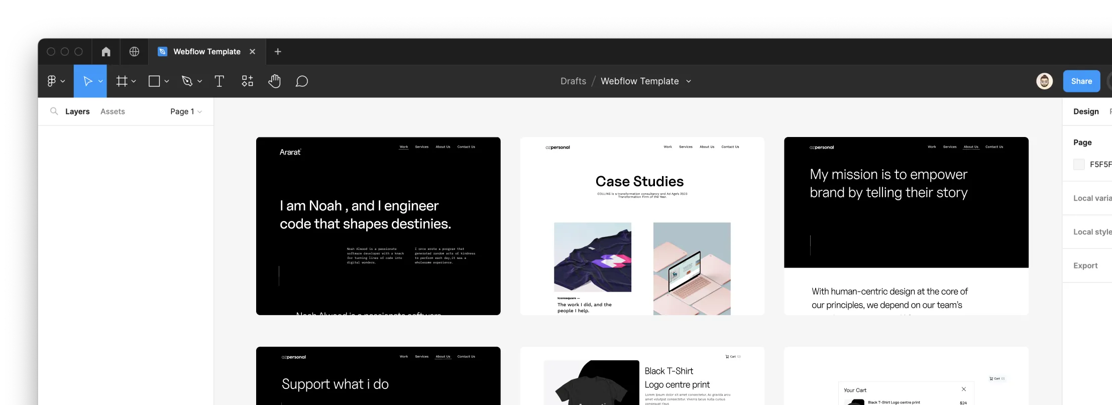 Portfolio Webflow Template - Ararat - Designed by Azwedo.com and Wedoflow.com