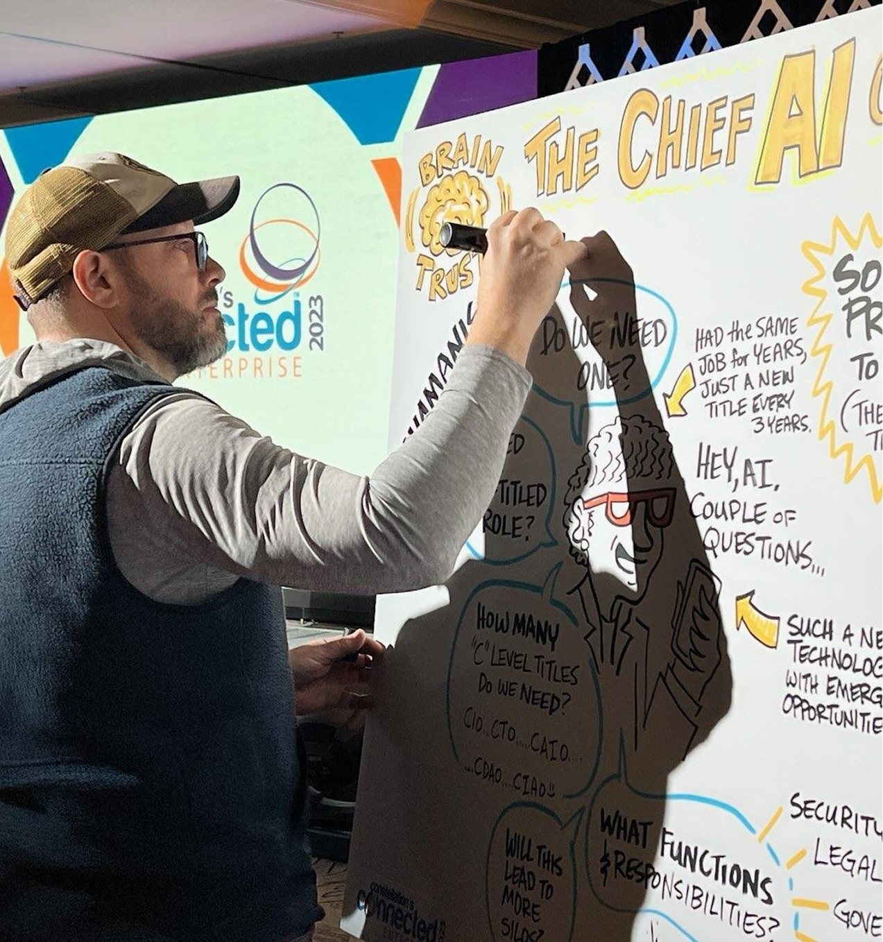 TRU2U workshop showing the graphic recording process in action.