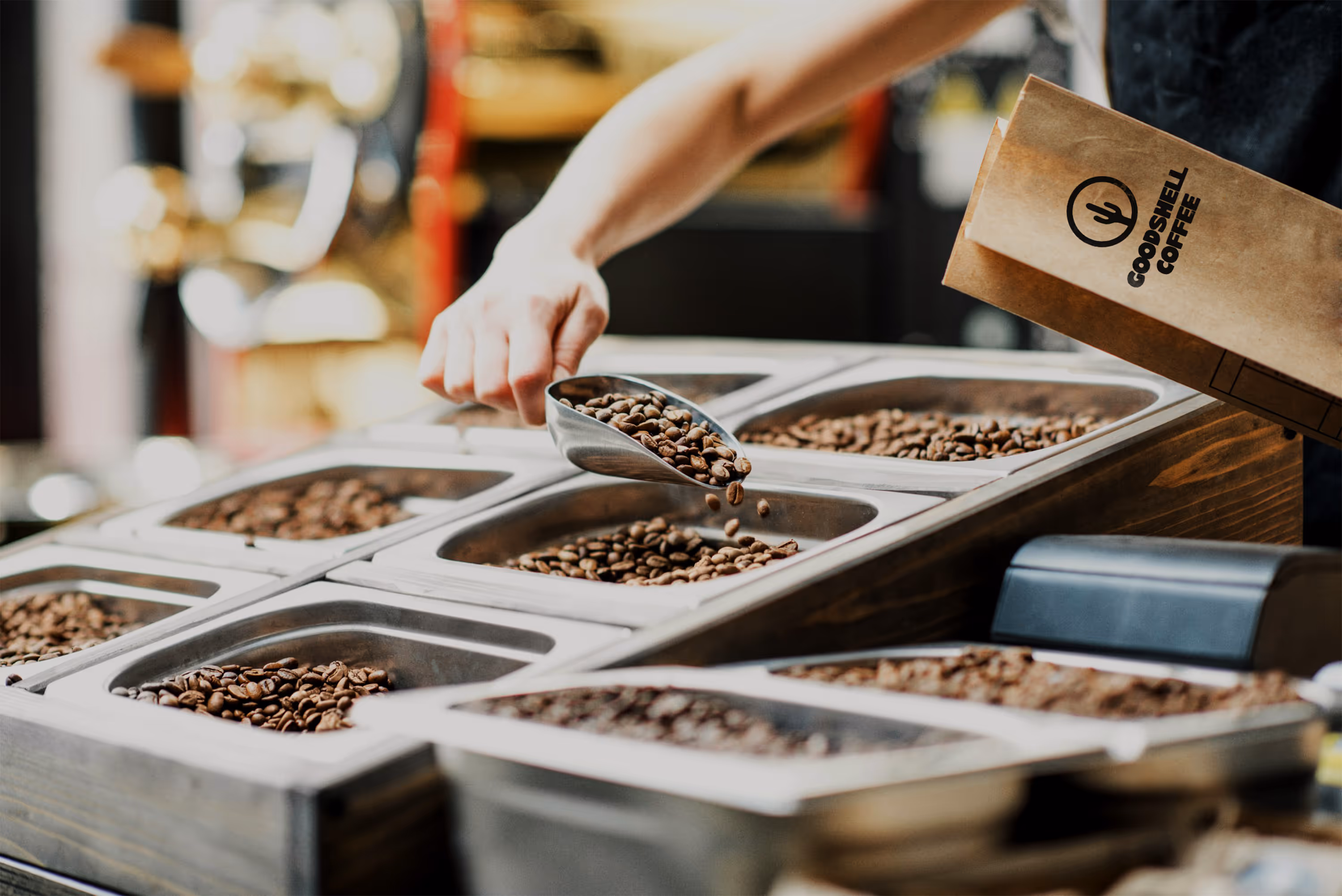 coffee beans at a farmer's market
