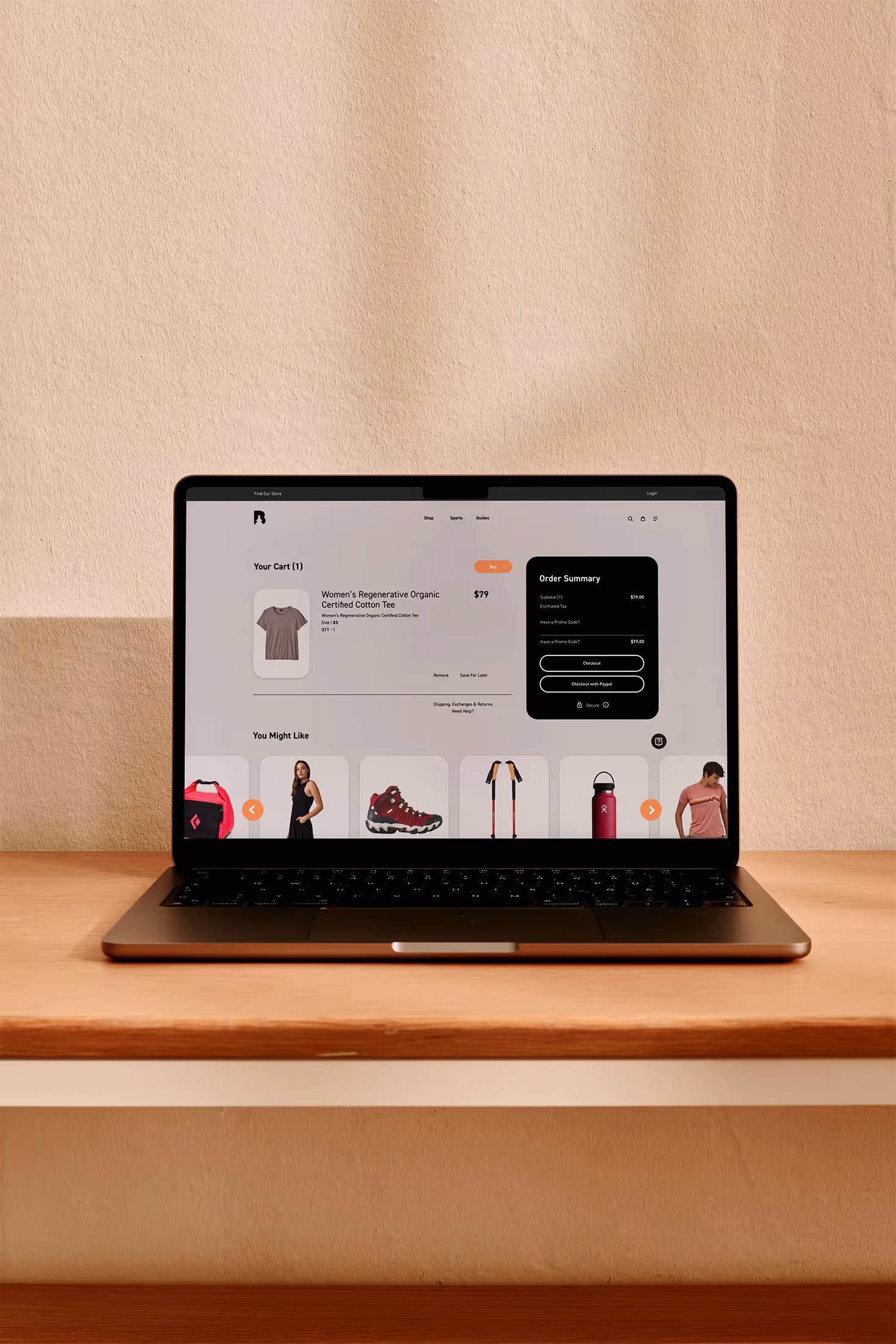 computer with website mockup