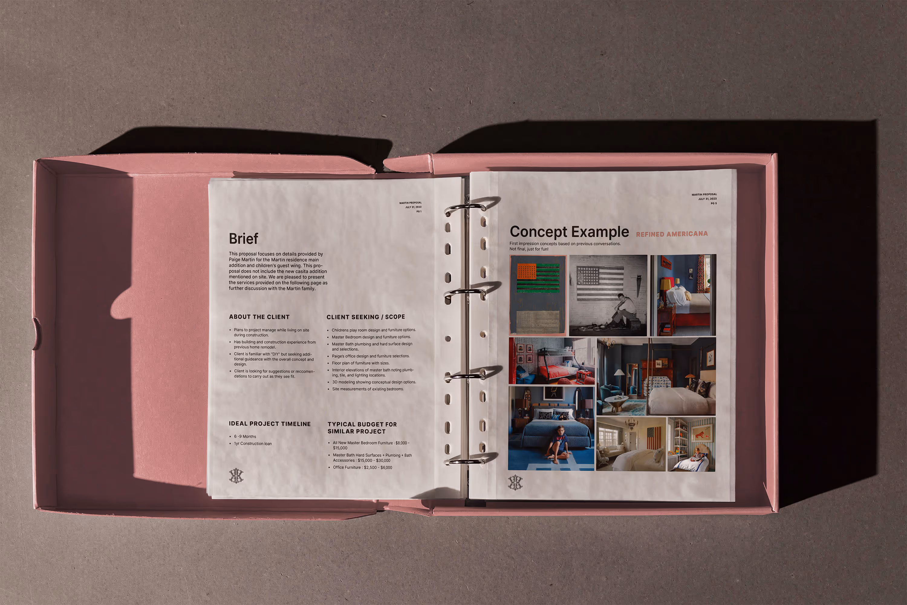 new client package with print material
