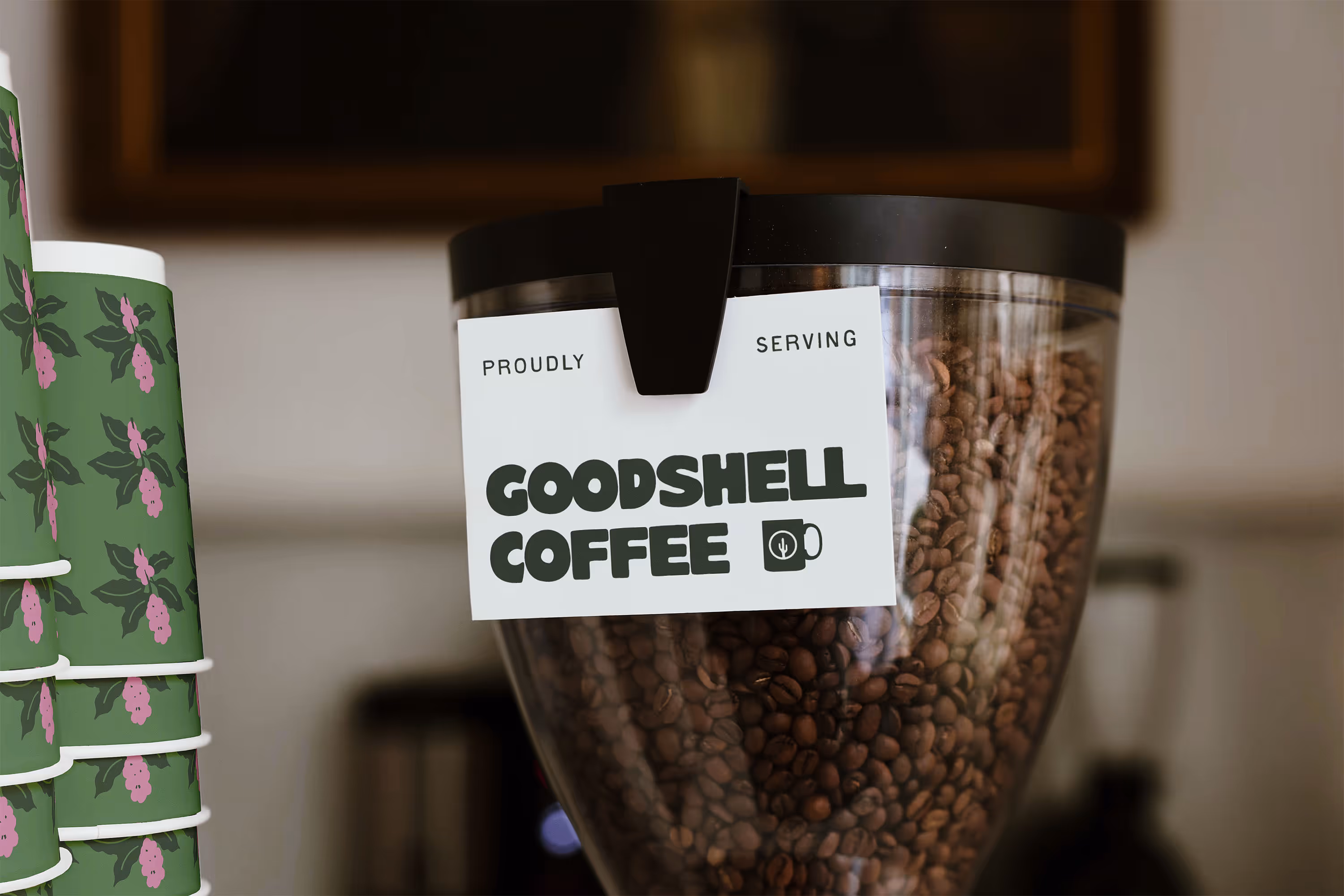 Burr grinder with coffee bean card