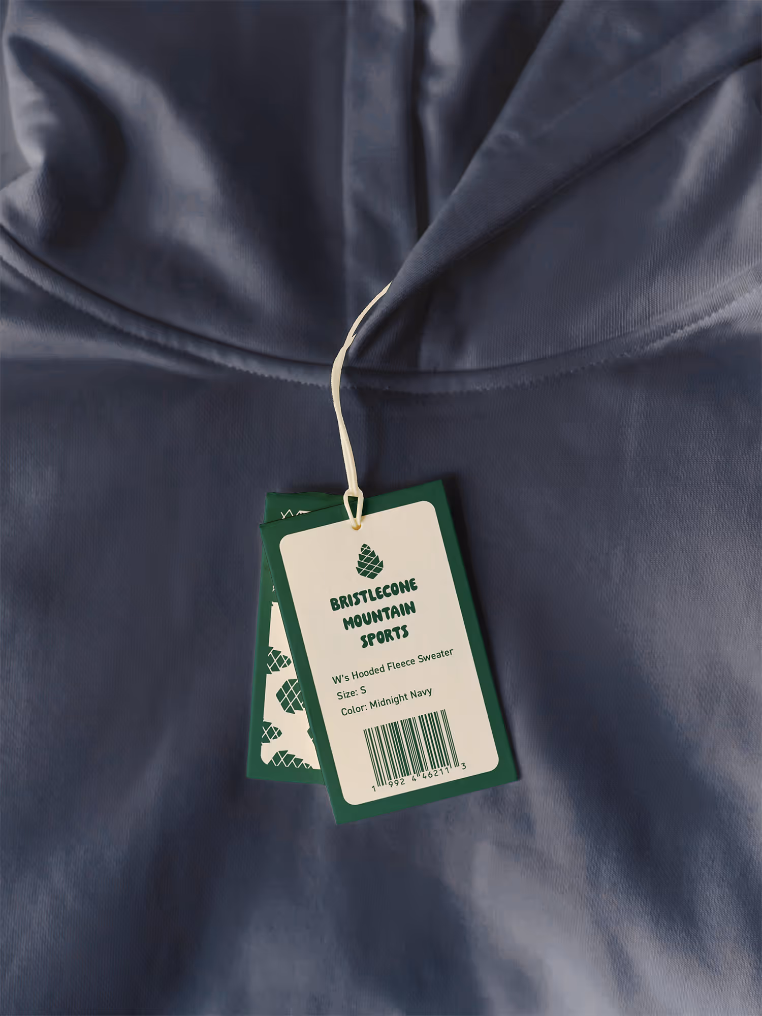 outdoor retailer hang tags on garment 