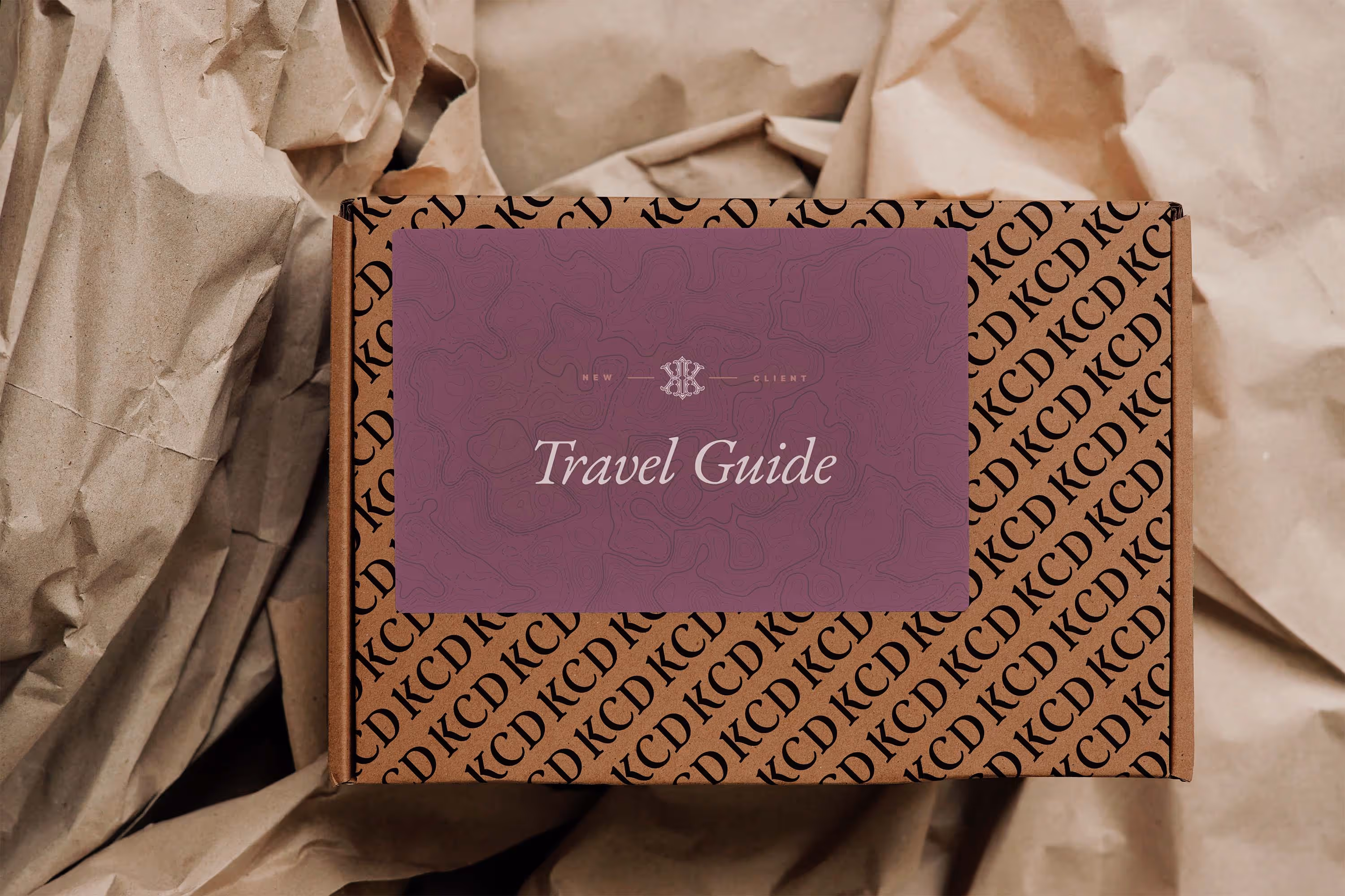branded box on kraft paper