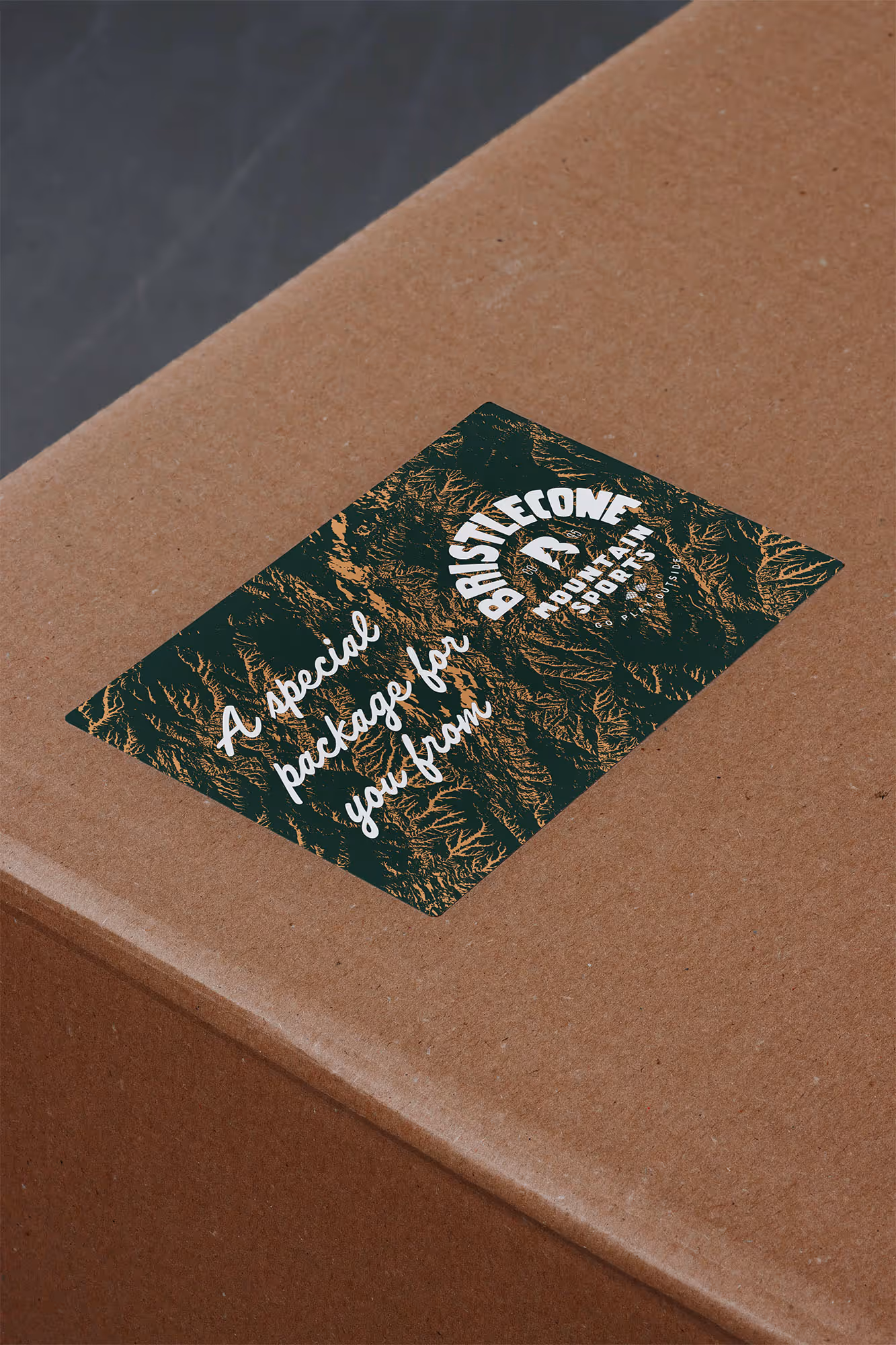 product delivery box with shipping label