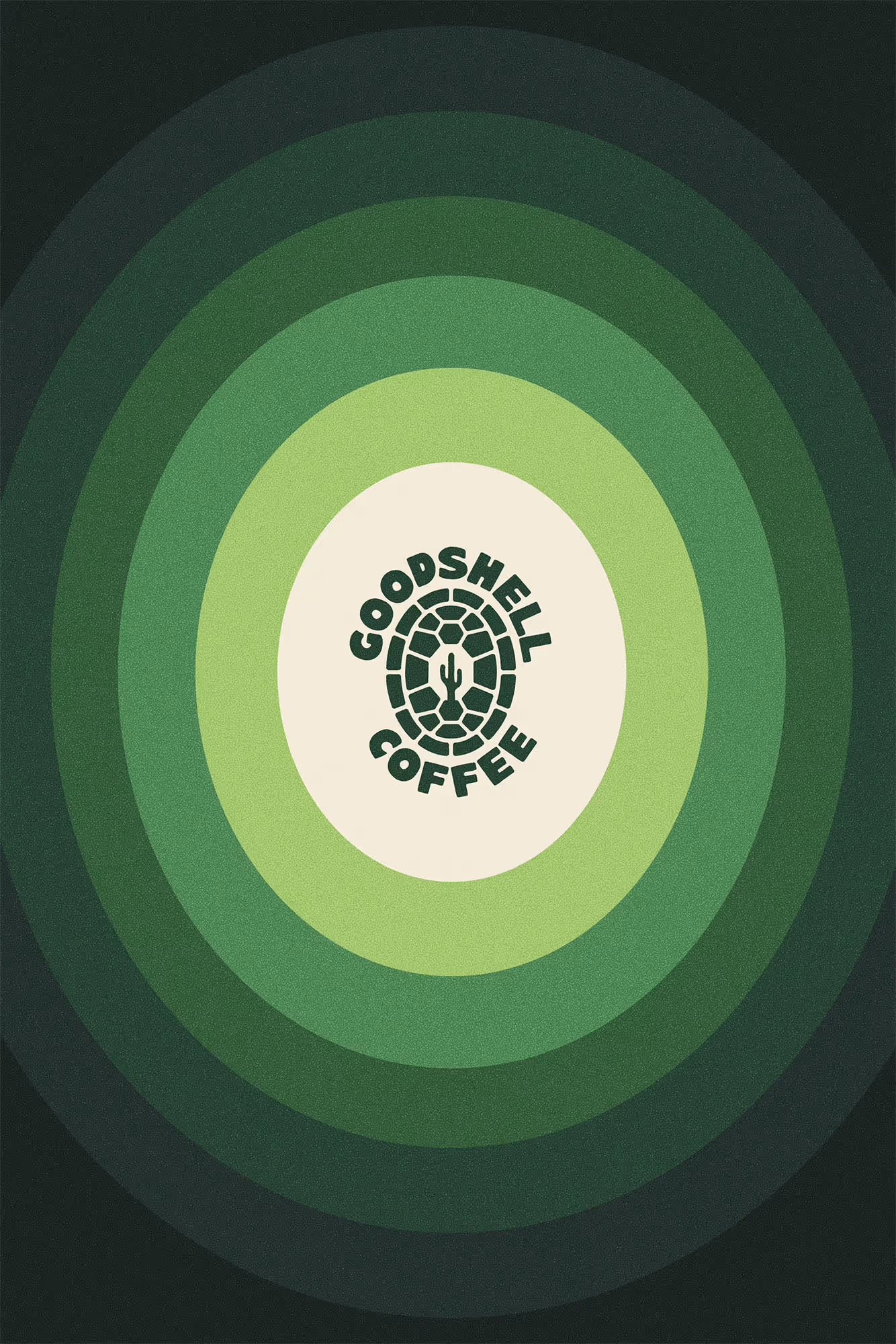 green monochrome logo lockup for coffee brand