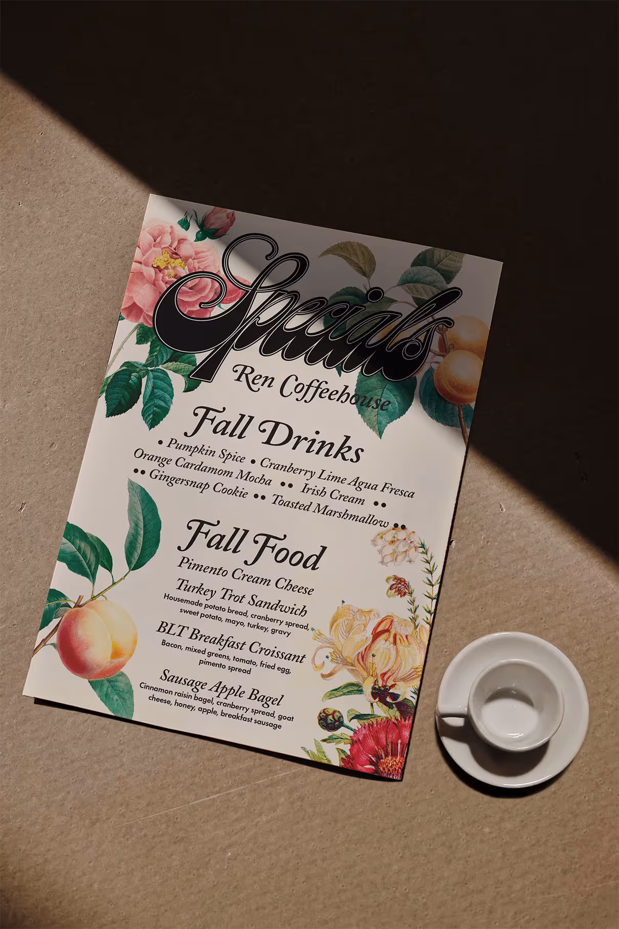 fall coffeehouse menu