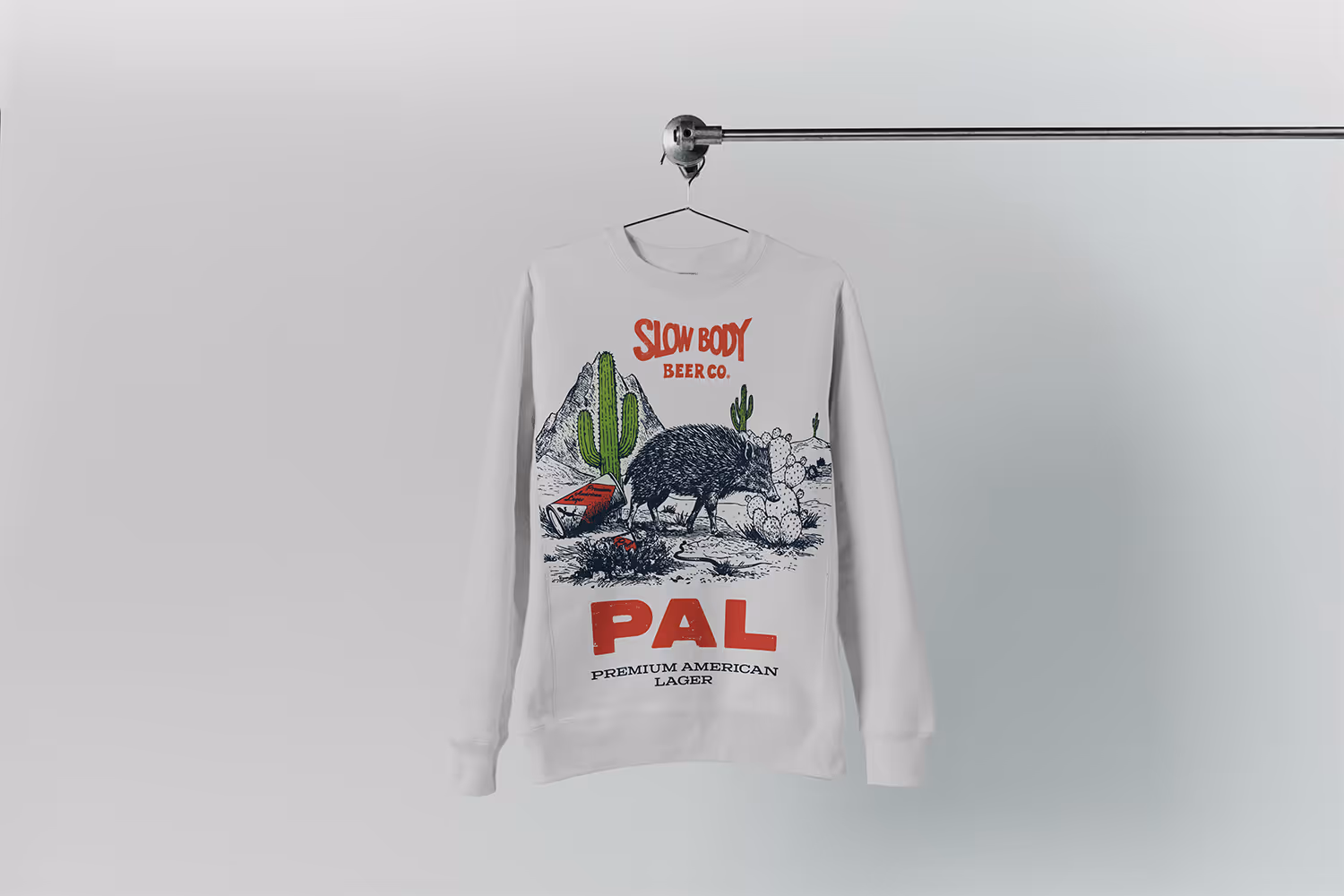 sweatshirt with illustration of javelina