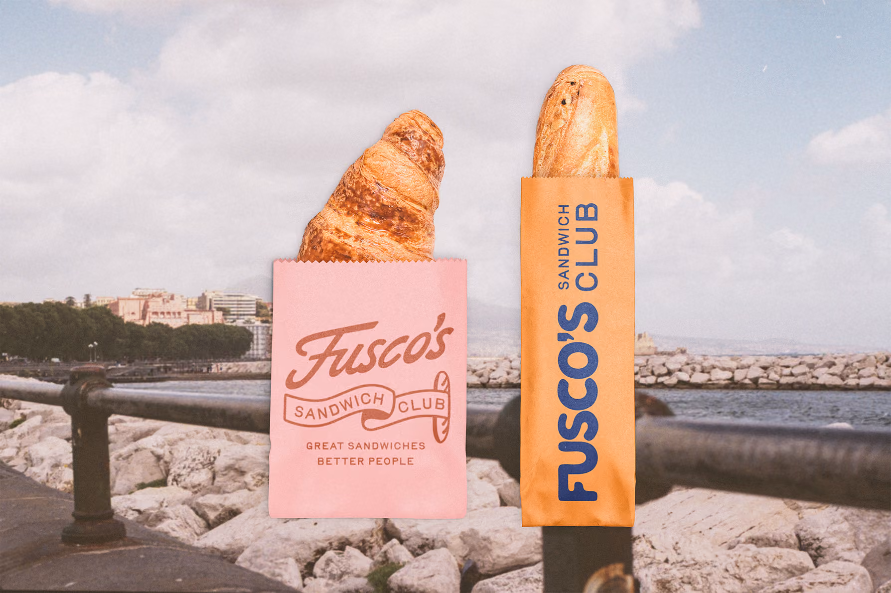 Pink pastry bag and orange bread sleeve