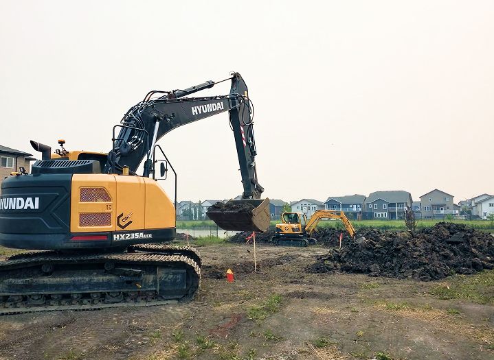 JTX Solutions using equipment for excavation work in Grande Prairie