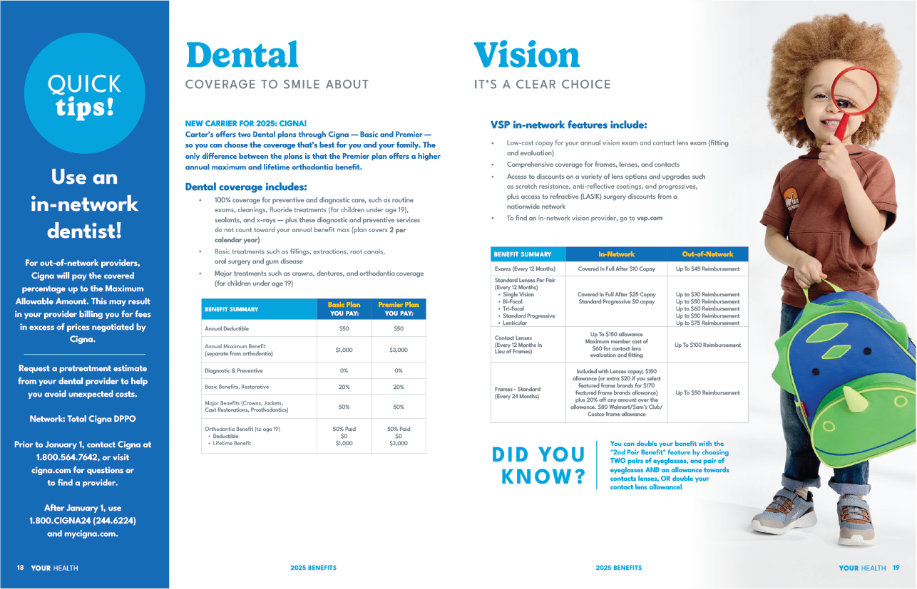 Benefits guides dental and vision care pages