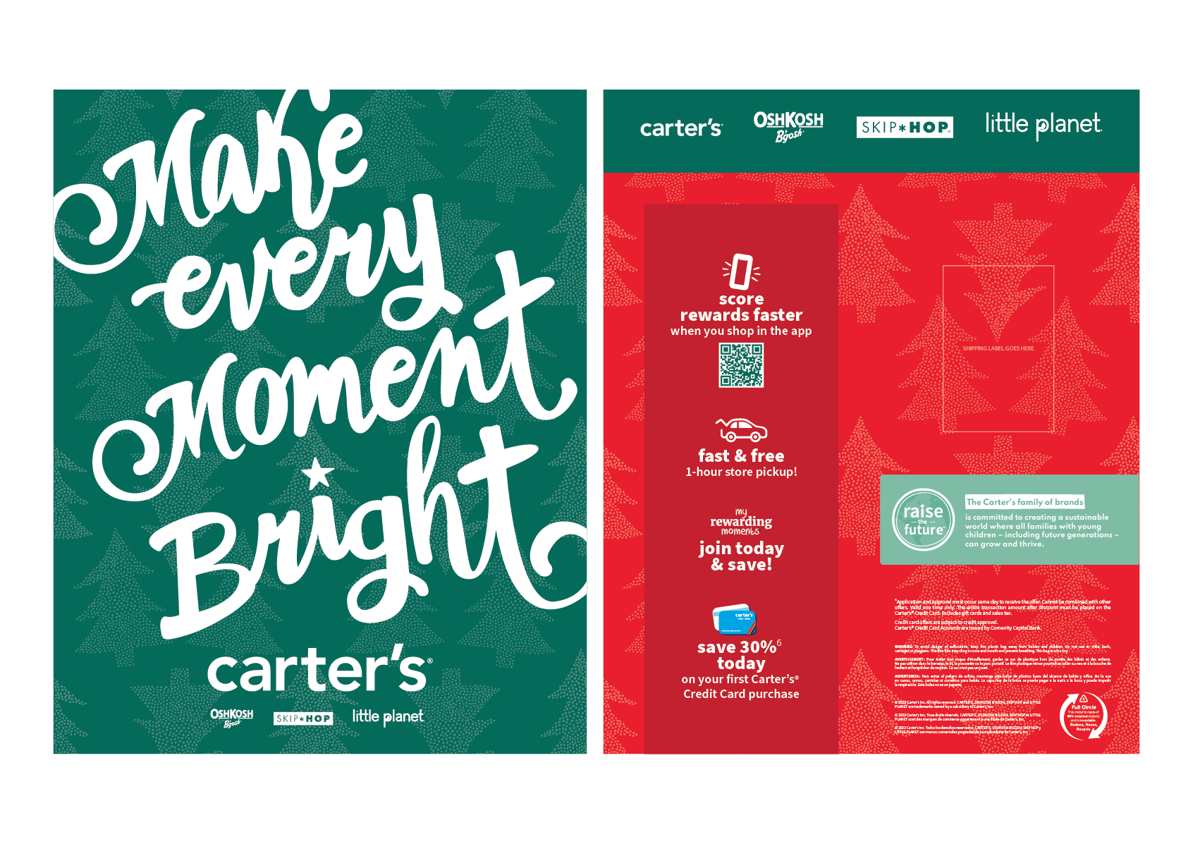 Carter's holiday e-comm shipper bags