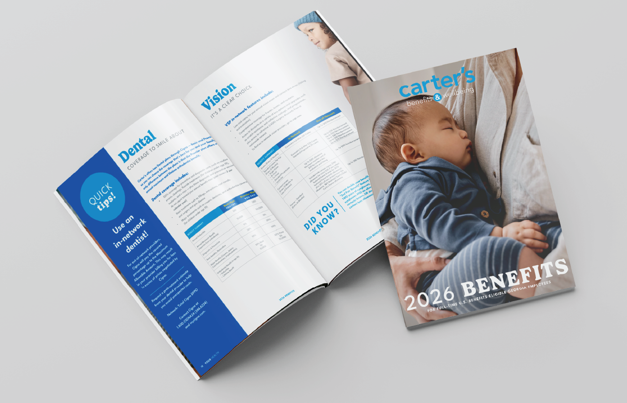 A brochure of Carter's 2026 benefits