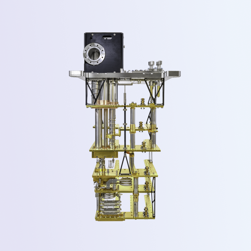 The inner mechanism and pulse tube of the original Maybell Fridge