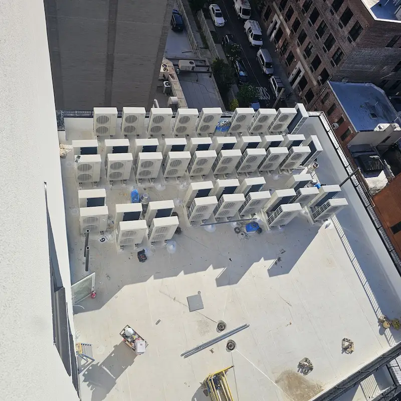 HVAC rooftop installation in Astoria, NYC by Yukos Mechanical – 68-unit commercial project