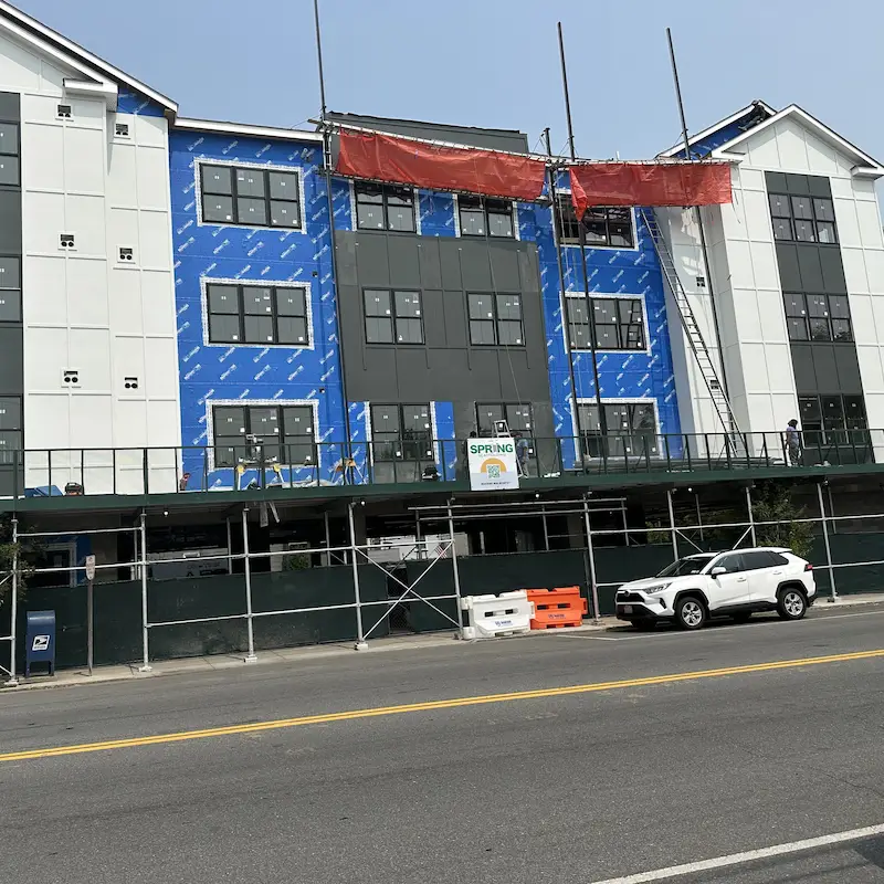 HVAC installation at 12-apartment residential building under construction in Harrison, NY