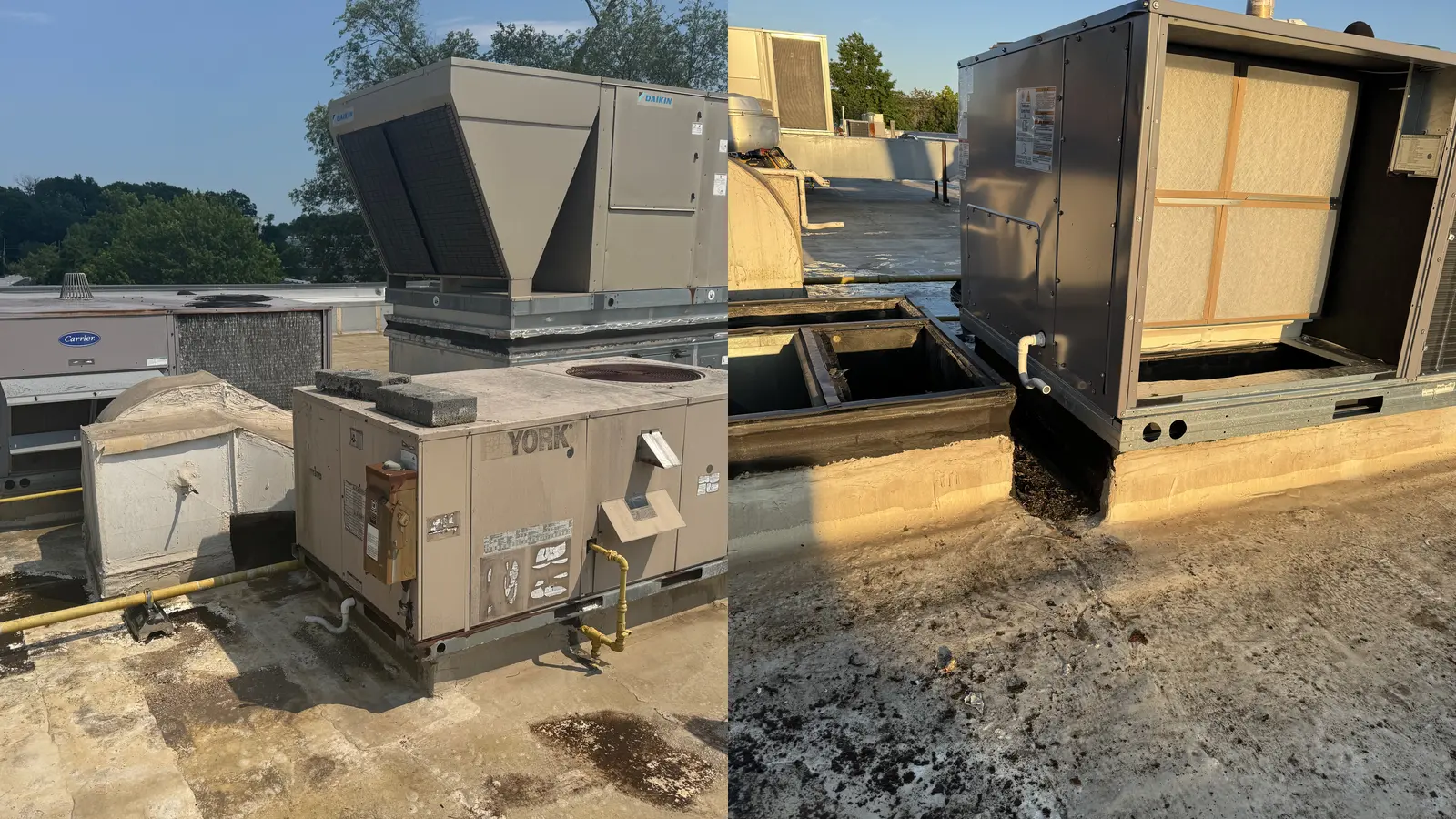 Carrier commercial rooftop unit replacement on a Yonkers restaurant.