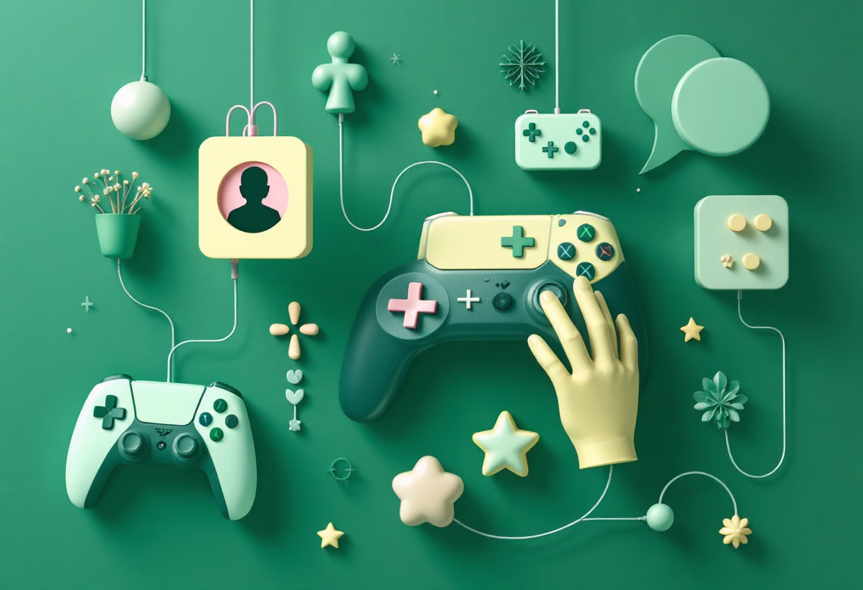 [background image] image of abstract gaming elements (for a mobile gaming)