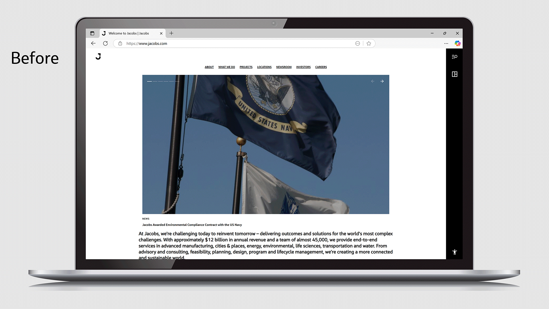 website before/after