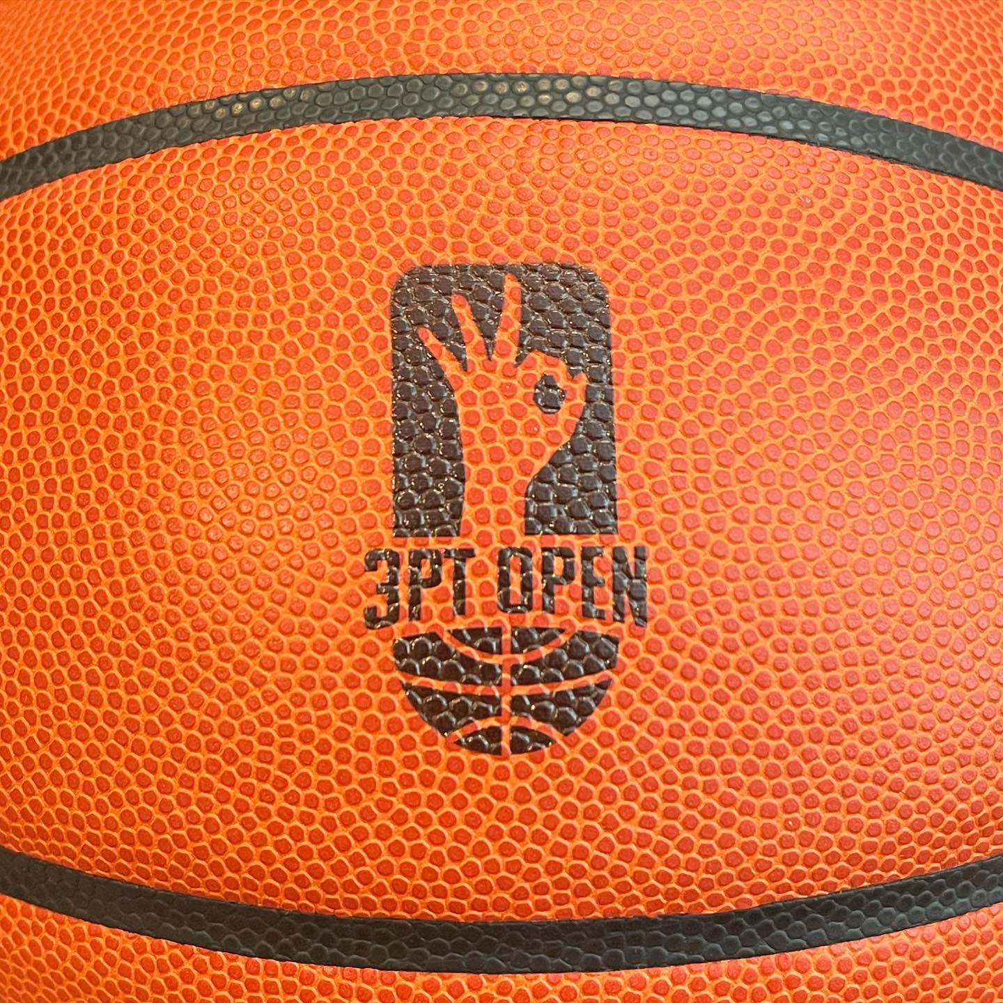 3pt open logo on basketball closeup