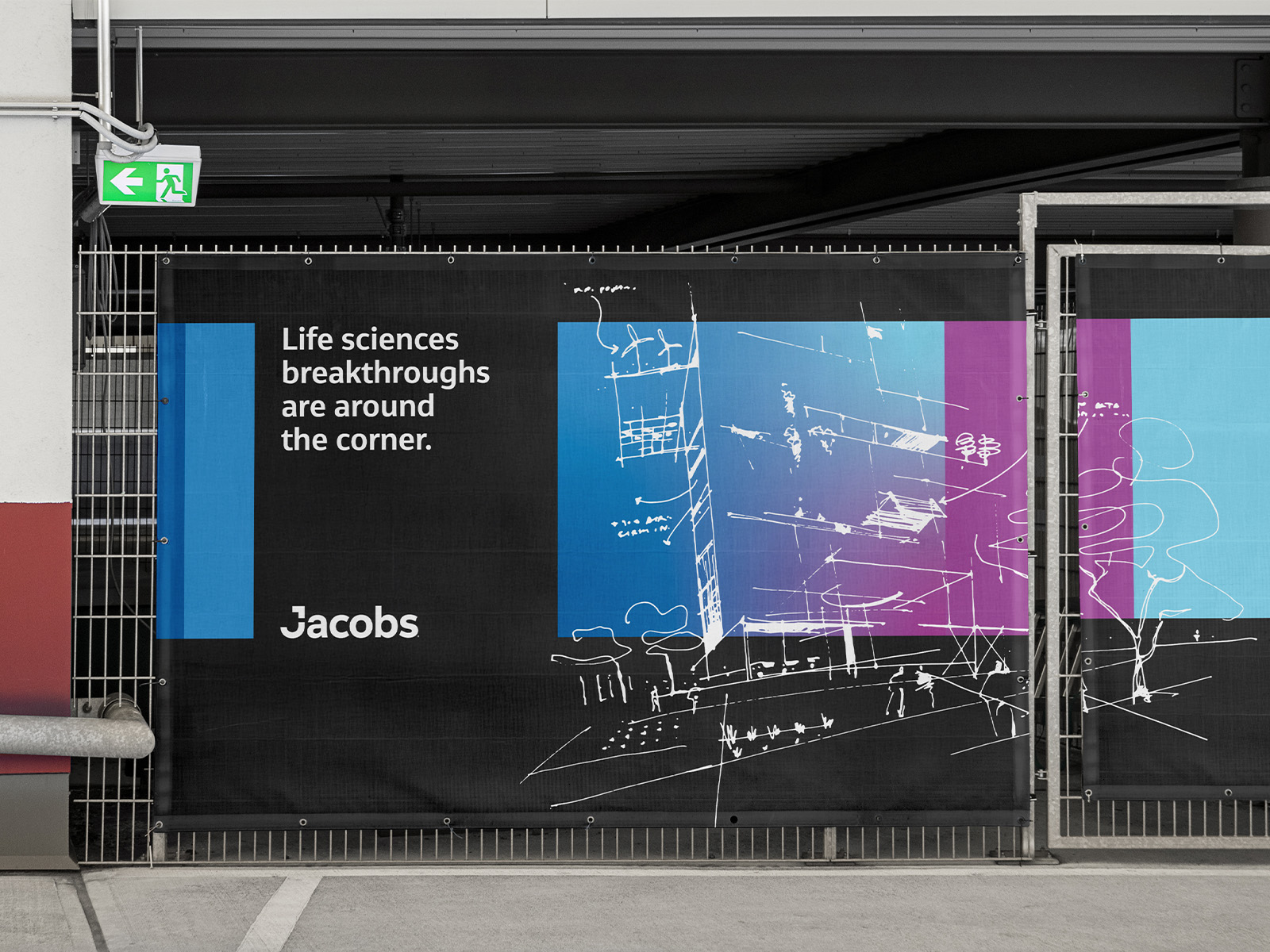 life sciences fence graphic