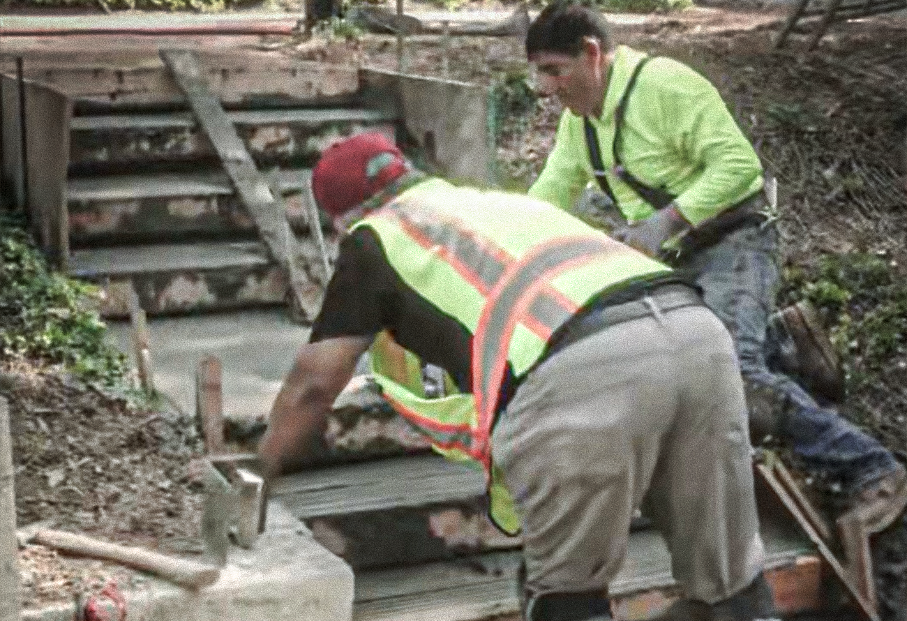 close up of cement steps