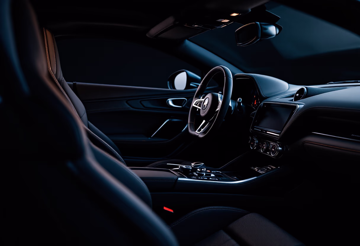 image of vehicles in showroom (for an auto dealership)