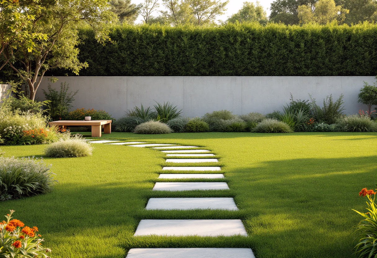 image of a lush green lawn (for a landscaping service)