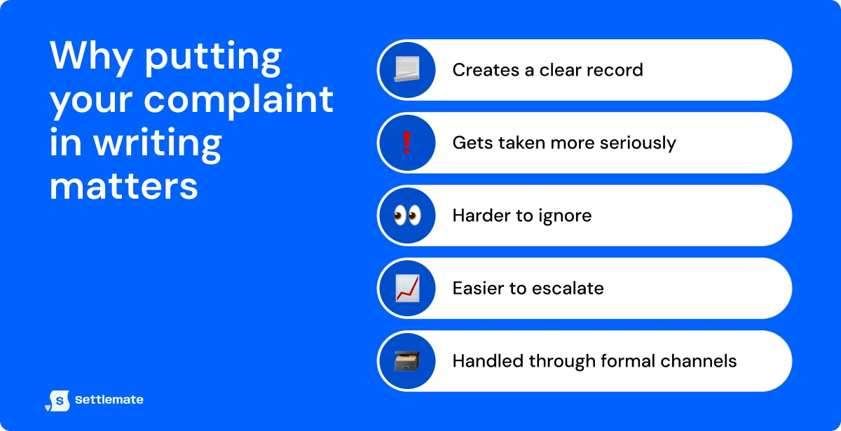 why-putting-your-compliant-in-writing-matters
