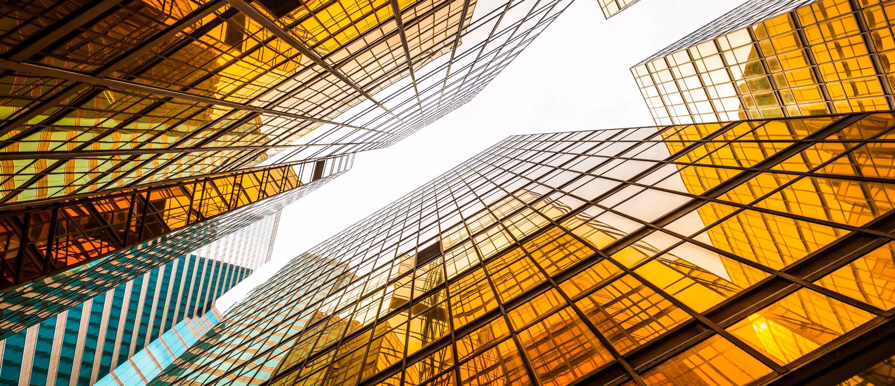 A shot looking up at skyscrapers. Signifiying growth and style.