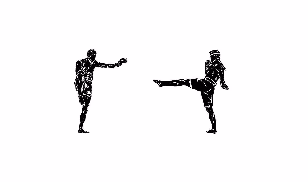 Muay Thai students practicing pad work drills at SMPR Fitness training studio in Redmond, Oregon
