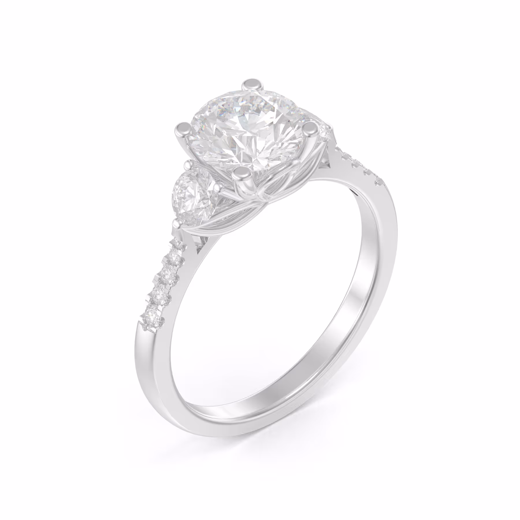 3-stone đá Moissanite