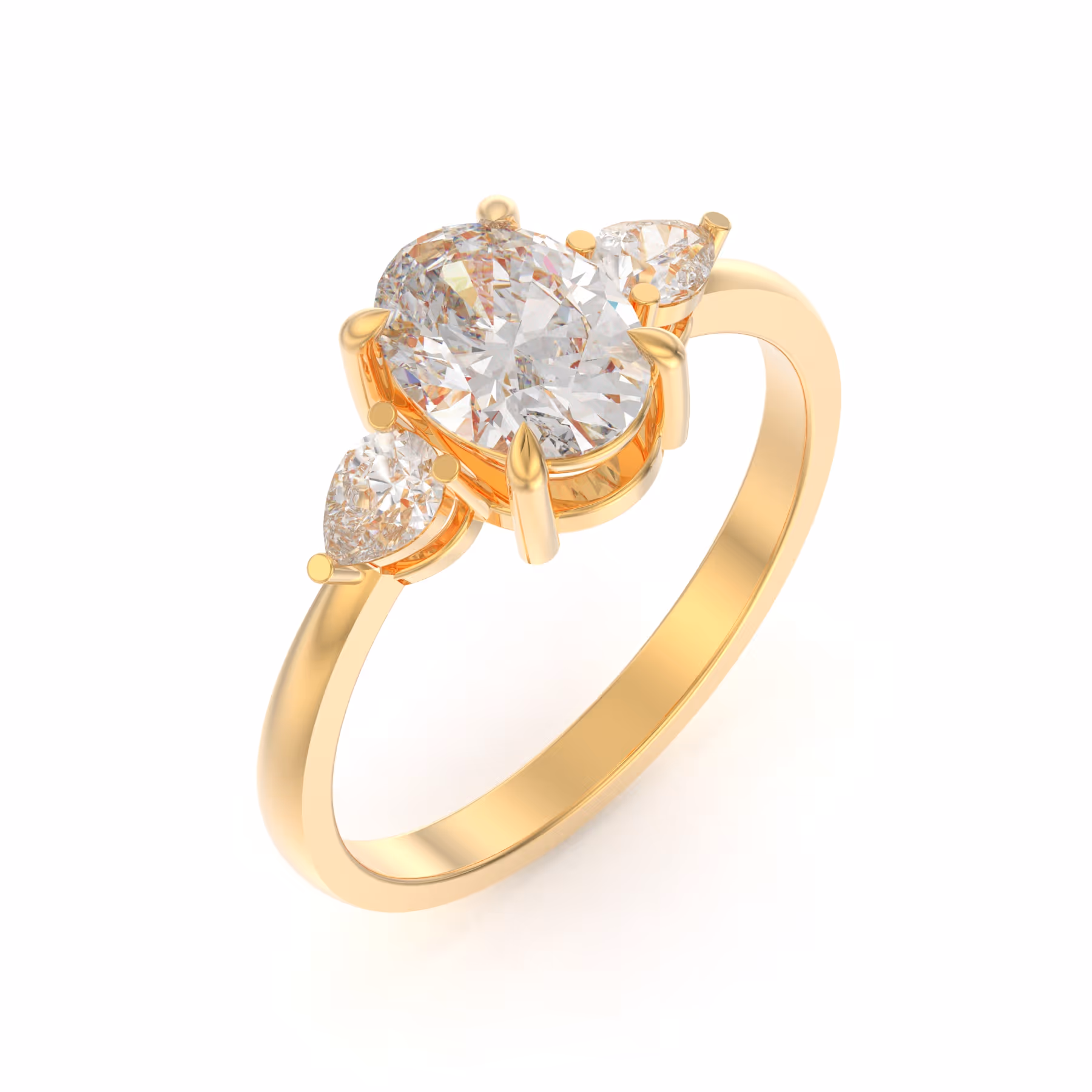 3-Stone Oval Đá Moissanite