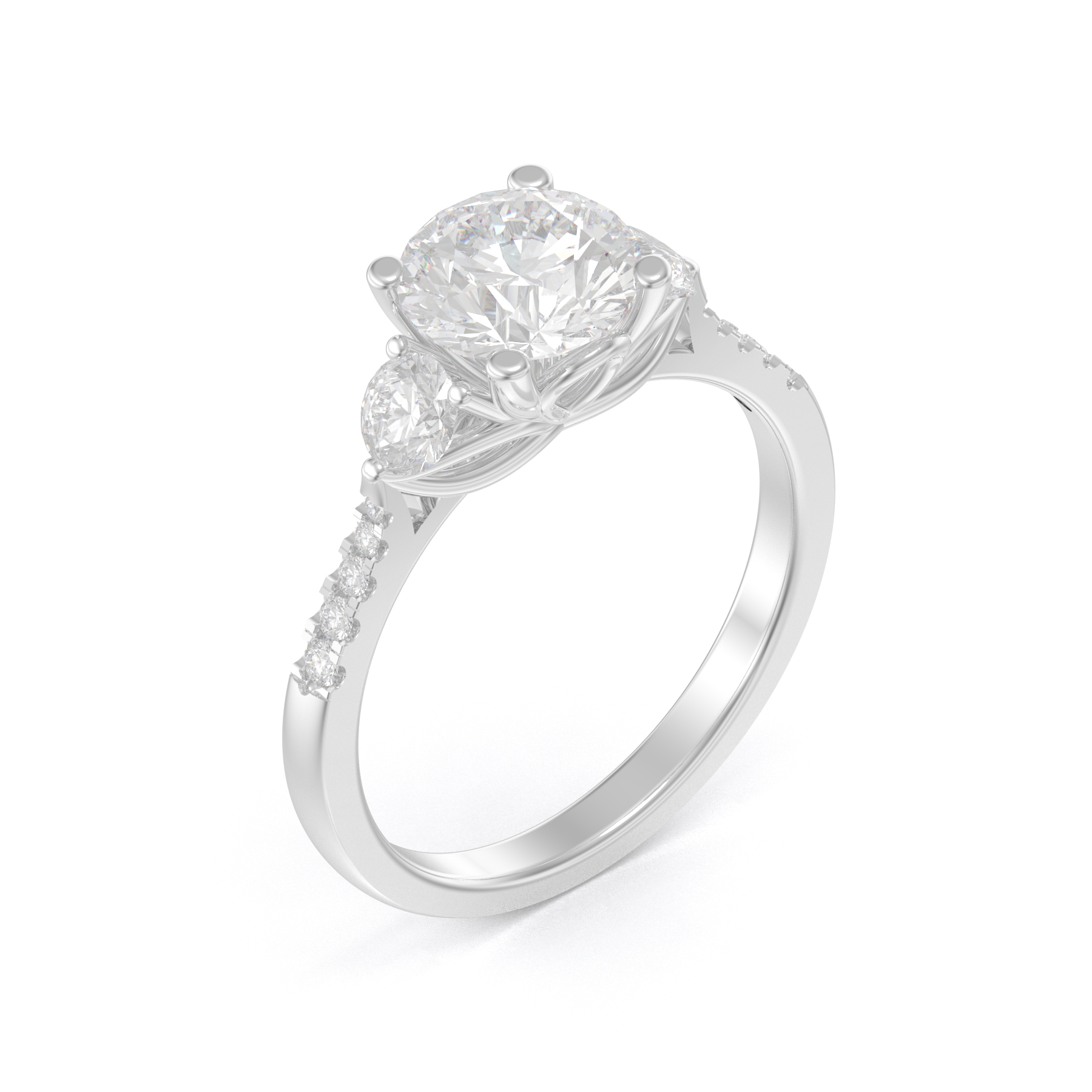 3-stone đá Moissanite