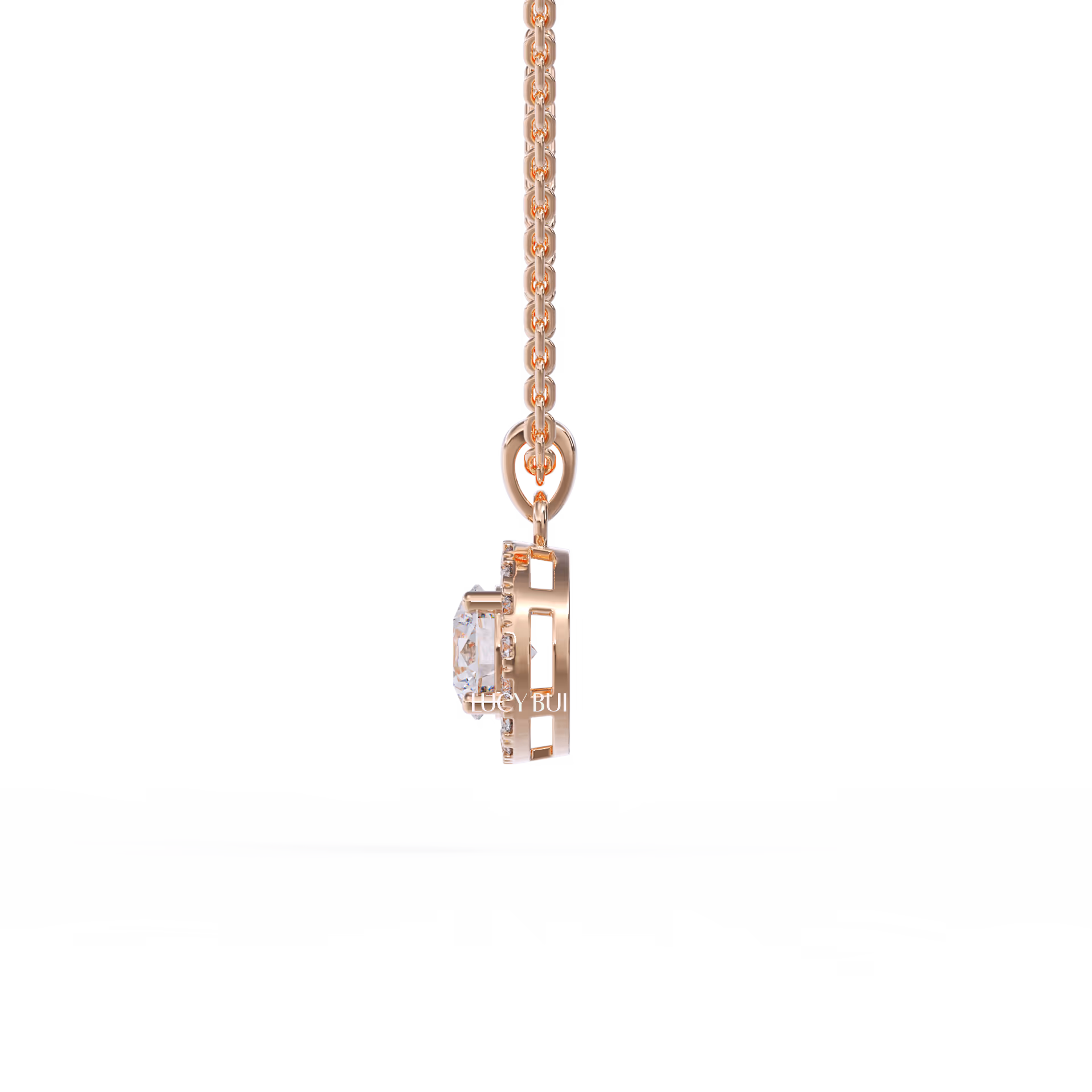 Mặt Dây Chuyền Halo Kim Cương Tự Nhiên