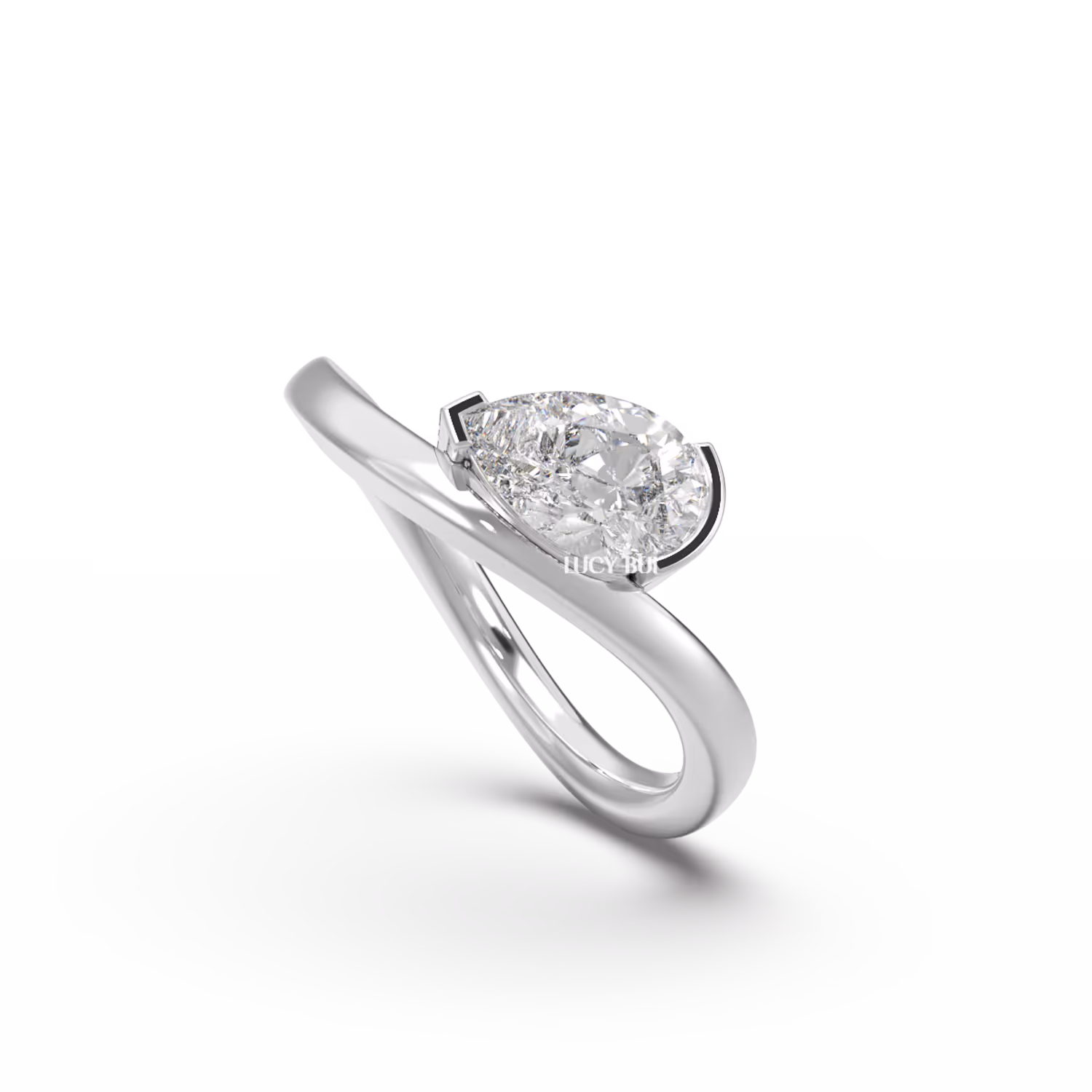 Pear Solitare Kim Cương Lab Grown