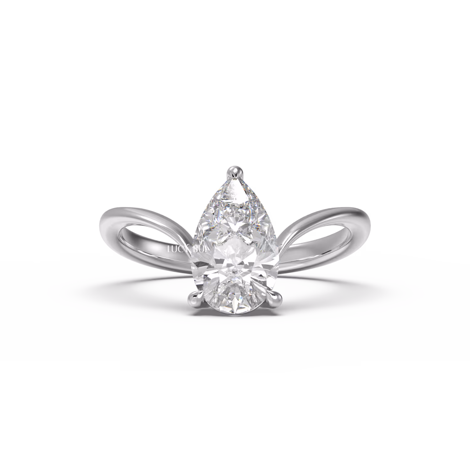 Pear Solitaire Kim Cương Lab Grown