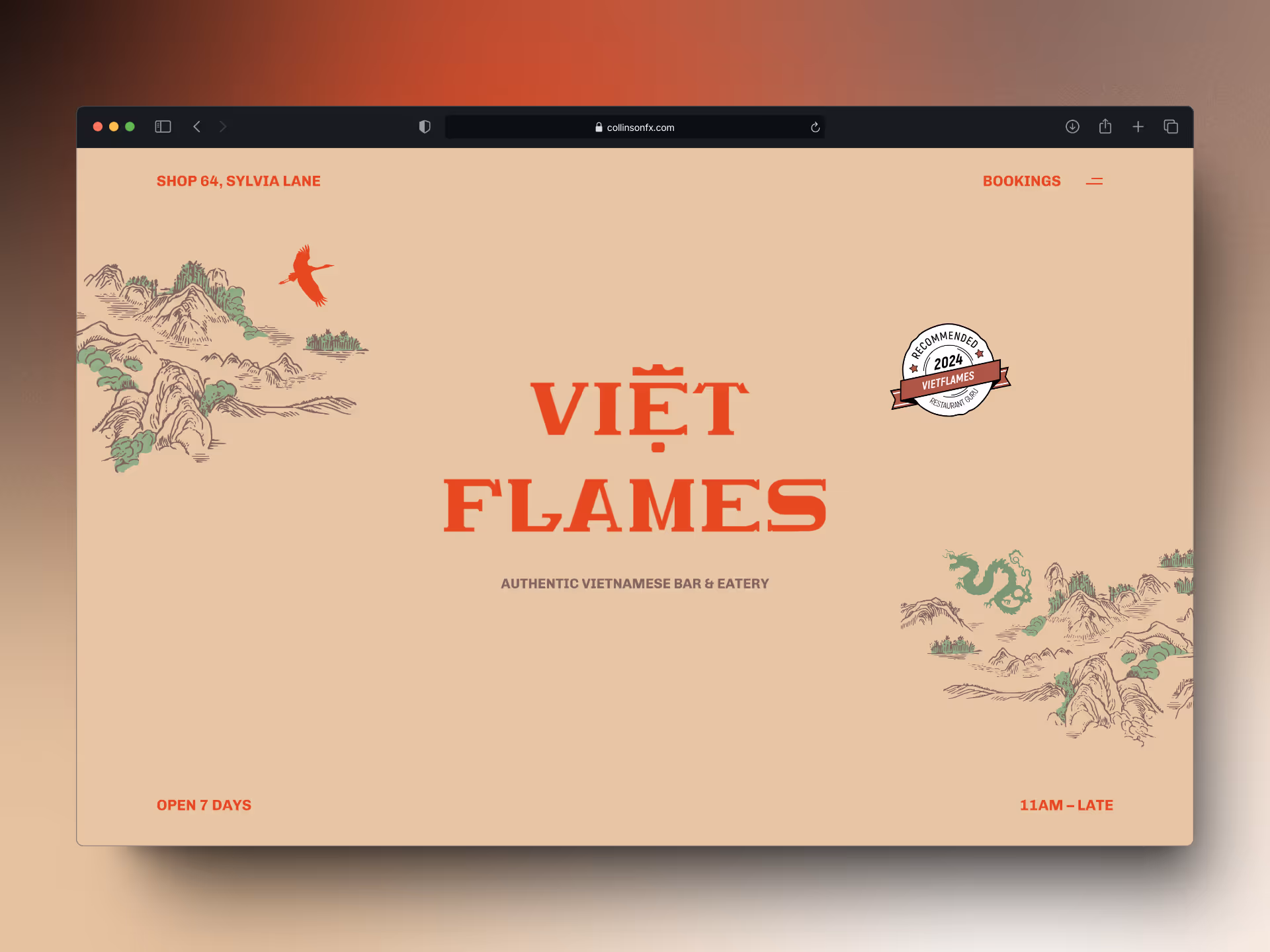 A screenshot of the Vietflames website.