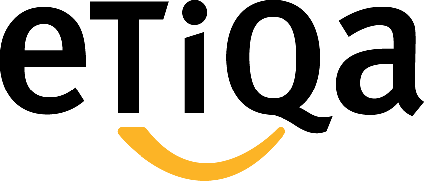 a logo of etiqa spelled in black letters