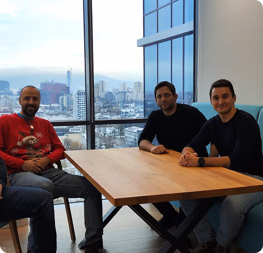 LogicStar AI team bonding during the holidays at INSAIT Foundation headquarters, uniting top AI researchers building autonomous self-healing software applications