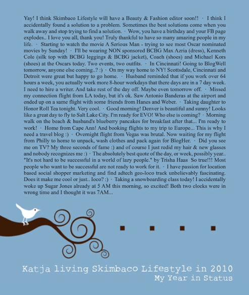 my year in status on facebook - katja